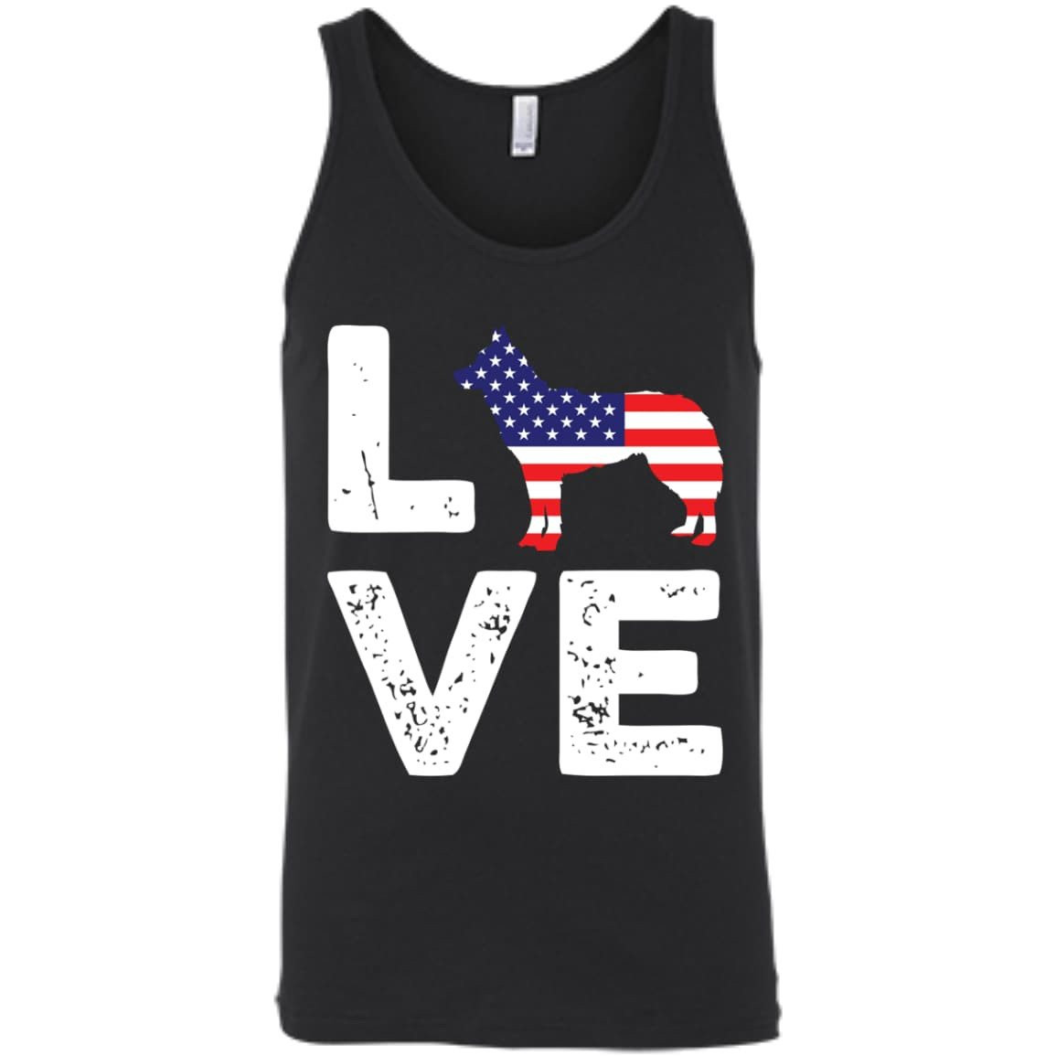 American Flag Dog Husky Love-T-Shirt & Hoodie-