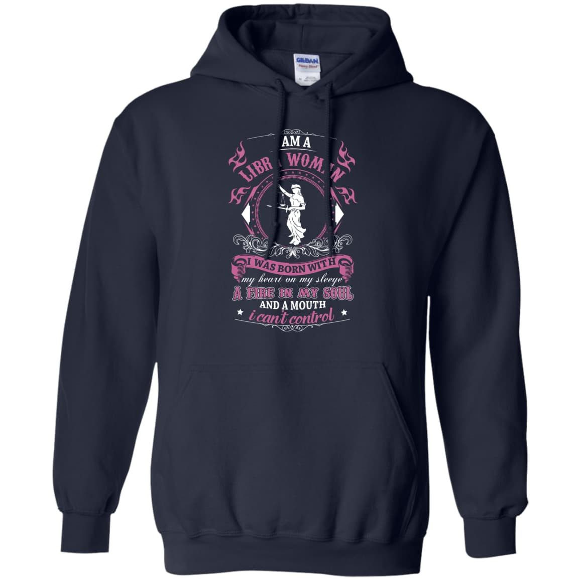 I Am A Libra Woman I Was Born With-T-Shirt & Hoodie-Pullover Hoodie-Navy