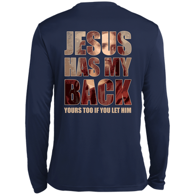 Jesus Has My Back-T-Shirt & Hoodie-Long Sleeve T-Shirt-Navy