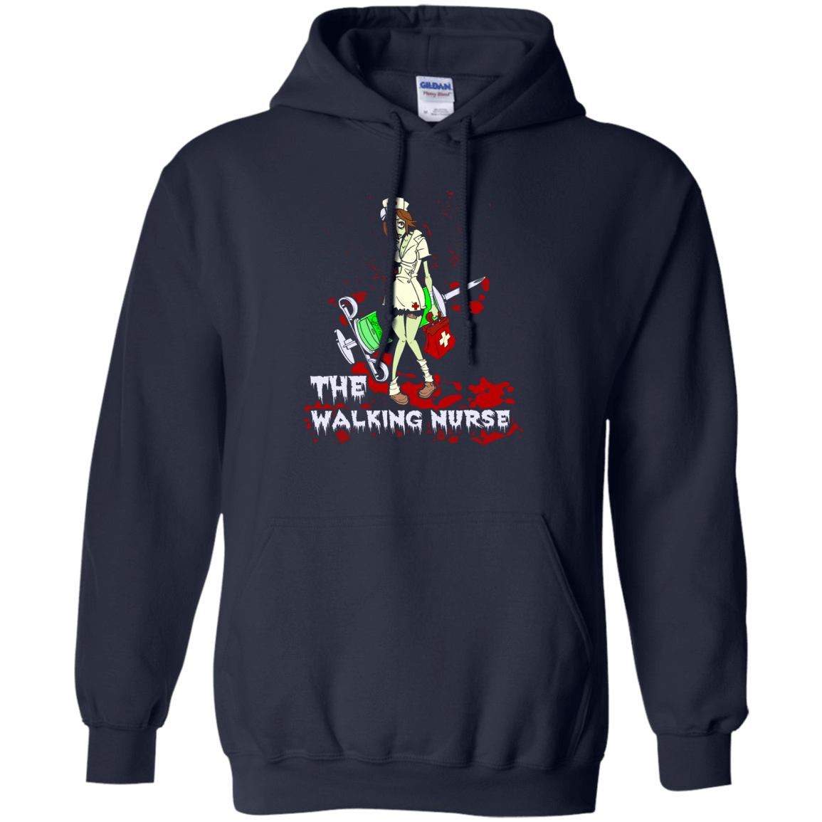 The Walking Nurse-T-Shirt & Hoodie-Pullover Hoodie-Navy