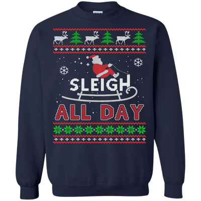 Sleigh All Day-T-Shirt & Hoodie-Crewneck Sweatshirt-Navy