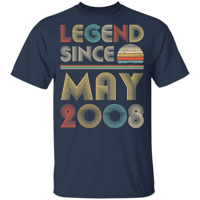 Legend Since May 2008 Vintage 13th Birthday Gifts Youth-Youth Shirt-Youth T-Shirt-Navy