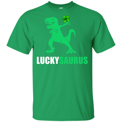 Irish Dinosaur Leprechaun St Patricks Day Luckysaurus Youth-Youth Shirt-Youth T-Shirt-Irish Green