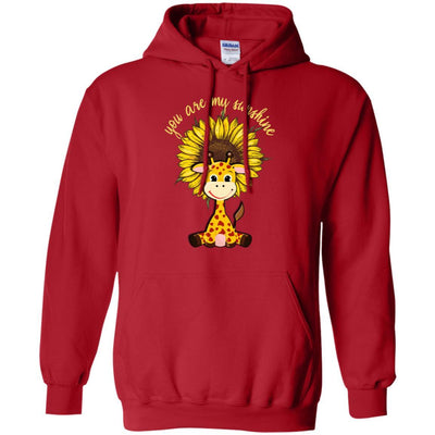 You Are My Little Sunshine Sunflower Giraffe-T-Shirt & Hoodie-Pullover Hoodie-Red