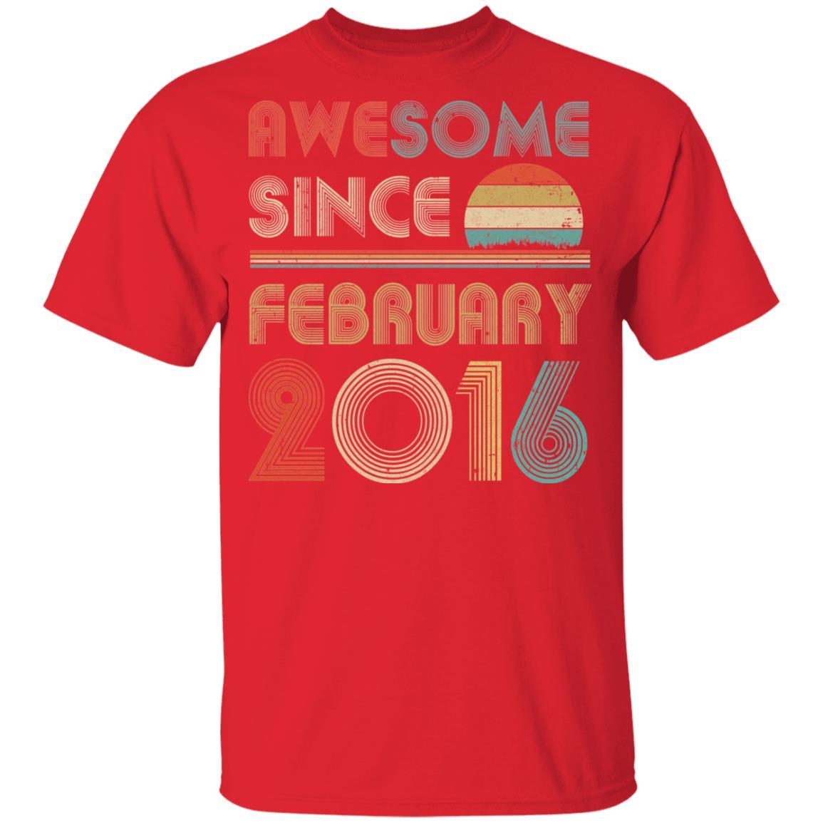 Awesome Since February 2016 Vintage 5th Birthday Gifts Youth-Youth Shirt-Youth T-Shirt-Red