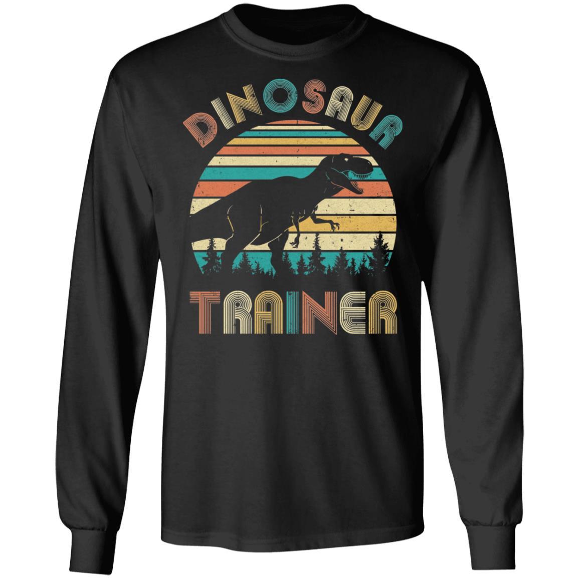Dinosaur Trainer Halloween Vintage Costume For Adults Kids-T-Shirt & Hoodie-Long Sleeve T-Shirt-Black