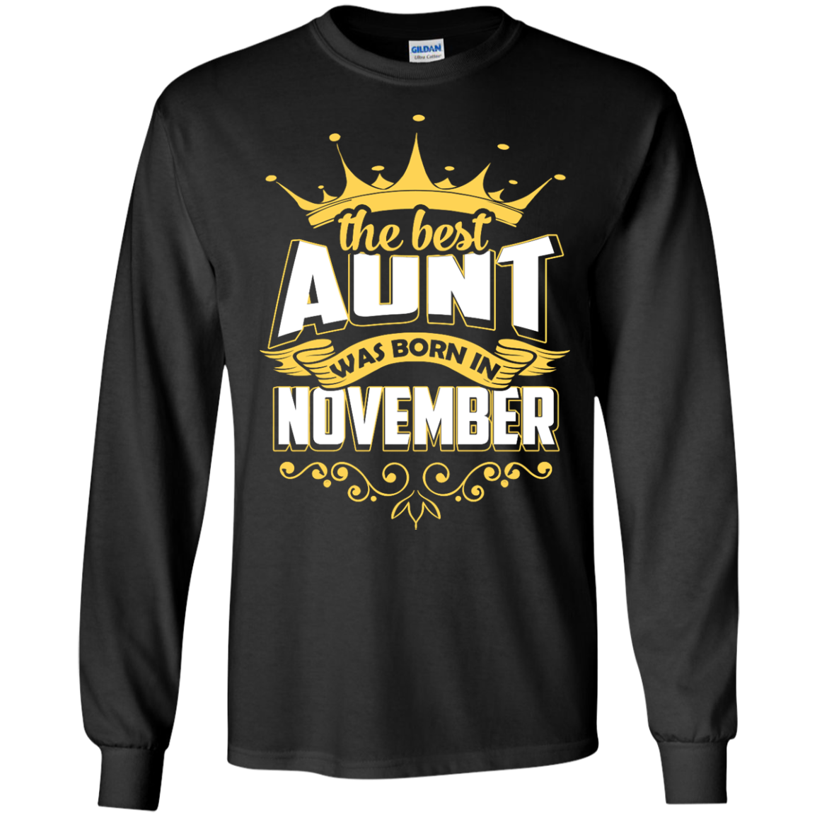The Best Aunt Was Born In November-T-Shirt & Hoodie-Long Sleeve T-Shirt-Black