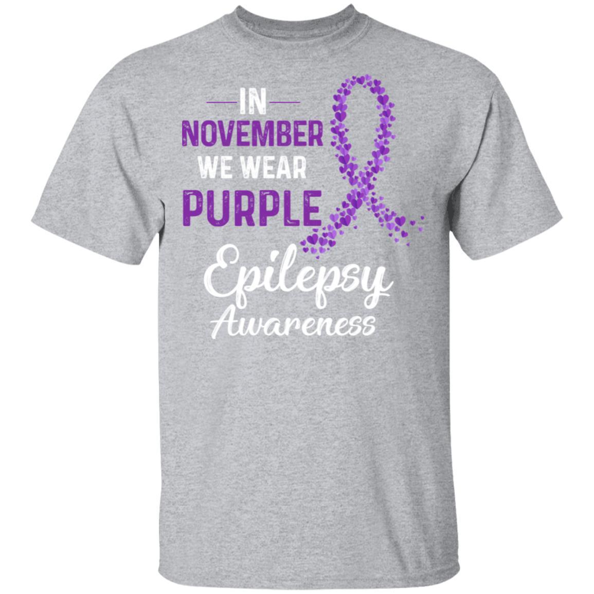 In November We Wear Purple Epilepsy Awareness-T-Shirt & Hoodie-Classic T-Shirt-Sport Grey