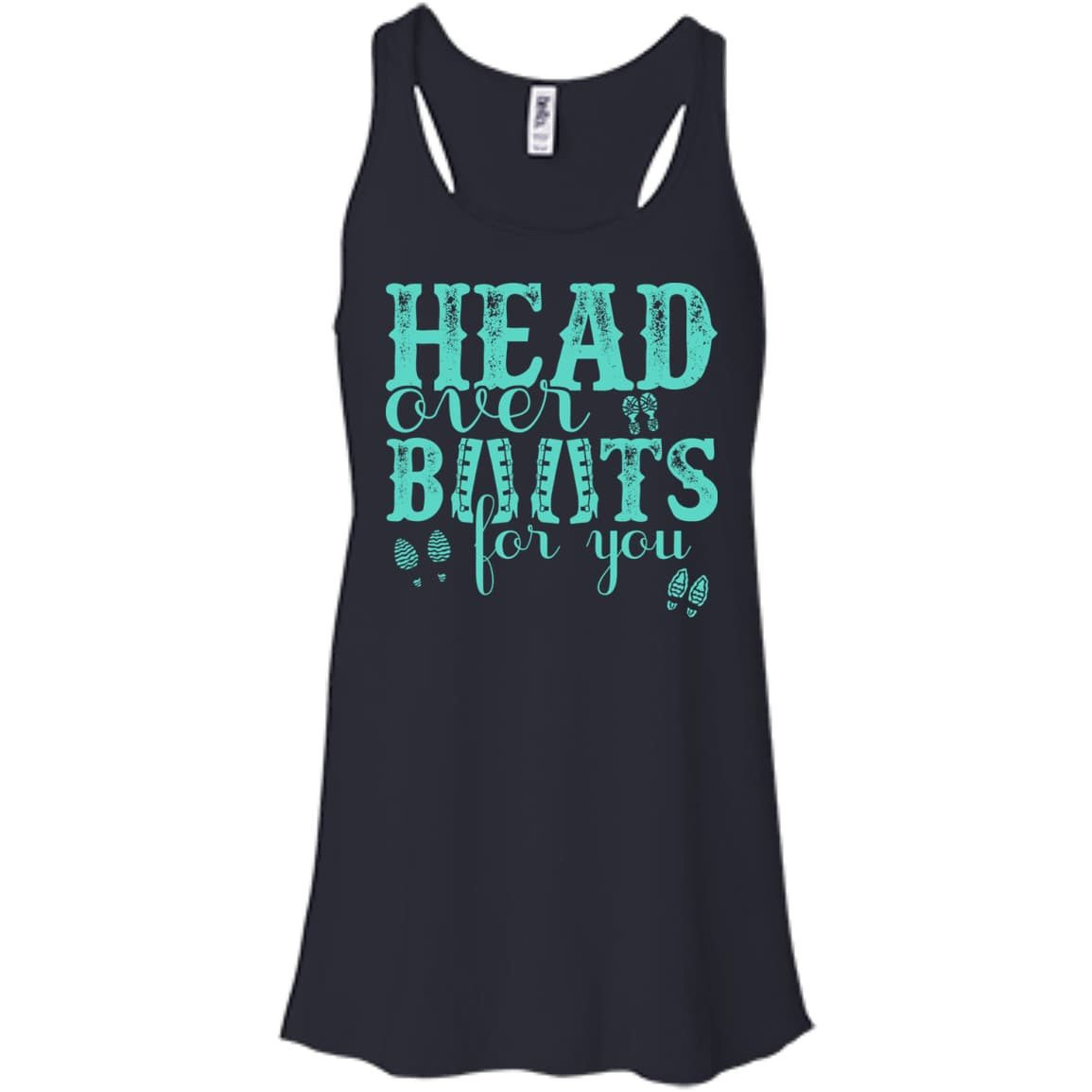 Head Over Boots For You-T-Shirt & Hoodie-Women's Flowy Racerback Tank-Midnight