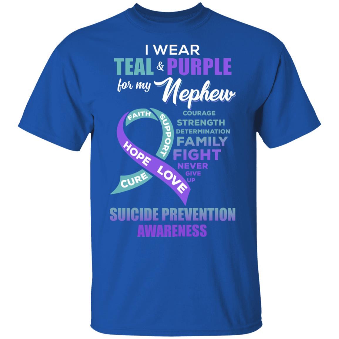 Suicide Prevention I Wear Teal And Purple For My Nephew-T-Shirt & Hoodie-Classic T-Shirt-Royal