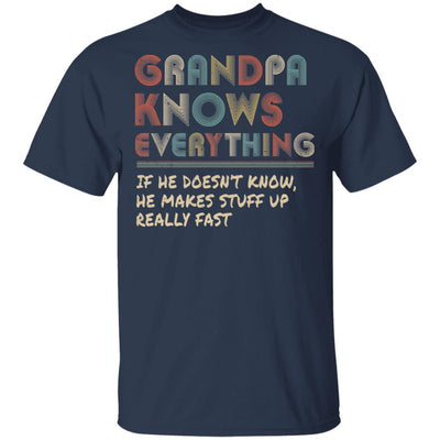 Grandpa Know Everything Vintage Grandpa Father's Day Gift-T-Shirt & Hoodie-Classic T-Shirt-Navy