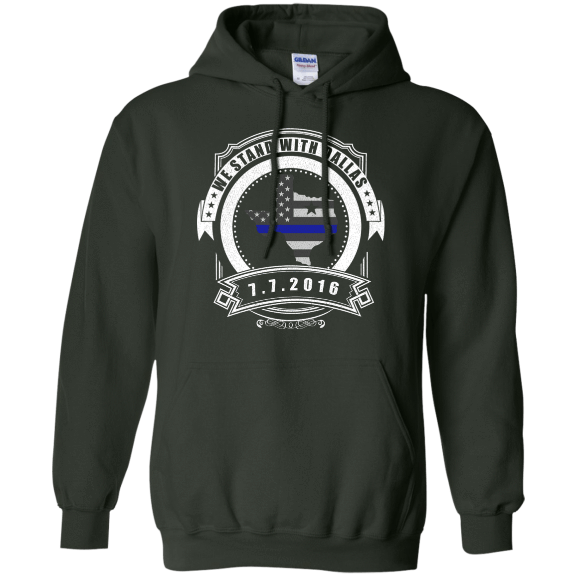 We stand with Dallas 7/7/2016-T-Shirt & Hoodie-Pullover Hoodie-Forest Green