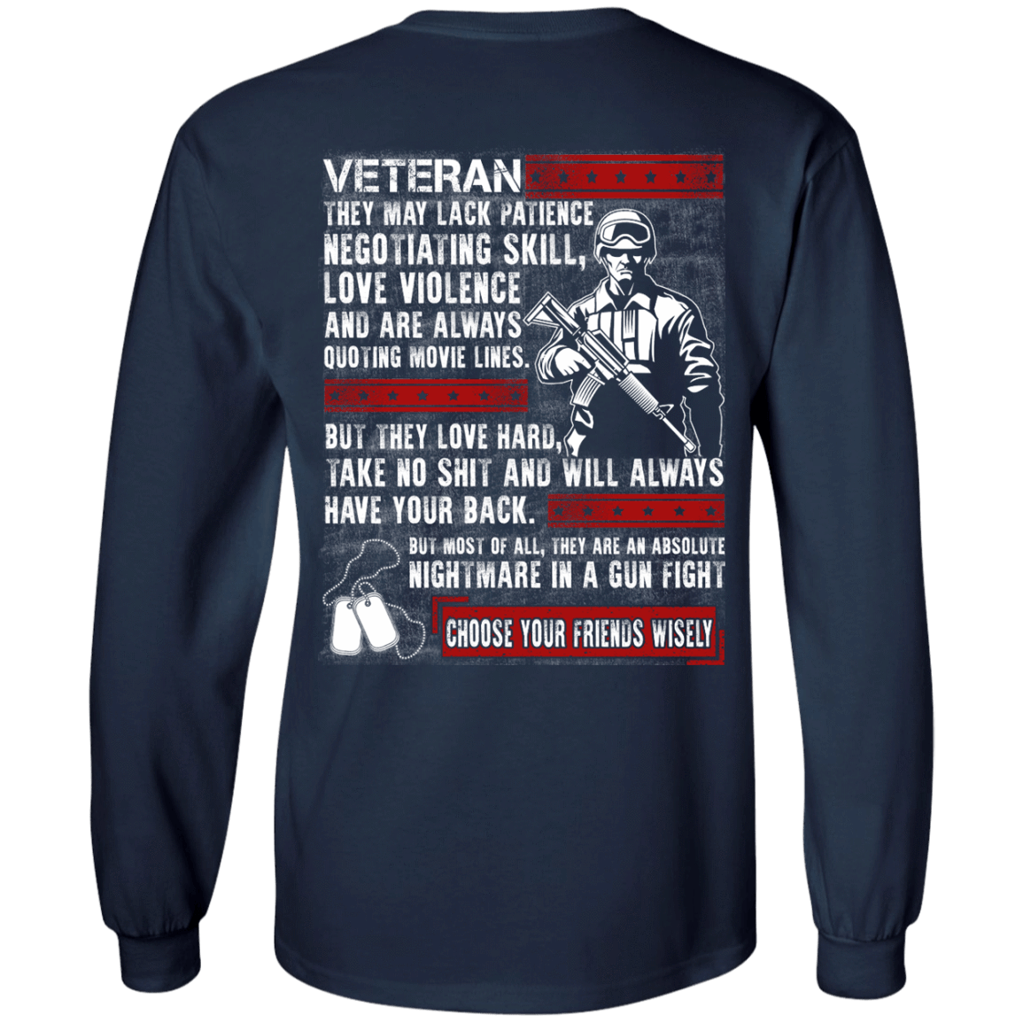 Veteran They May Lack Patience-T-Shirt & Hoodie-Long Sleeve T-Shirt-Navy