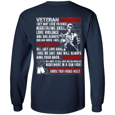 Veteran They May Lack Patience-T-Shirt & Hoodie-Long Sleeve T-Shirt-Navy