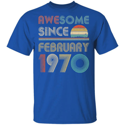 Awesome Since February 1970 Vintage 51th Birthday Gifts-T-Shirt & Hoodie-Classic T-Shirt-Royal