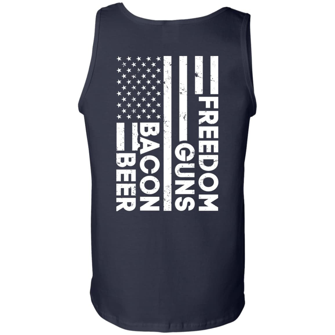 Beer Bacon Guns Freedom-T-Shirt & Hoodie-Unisex Tank-Navy