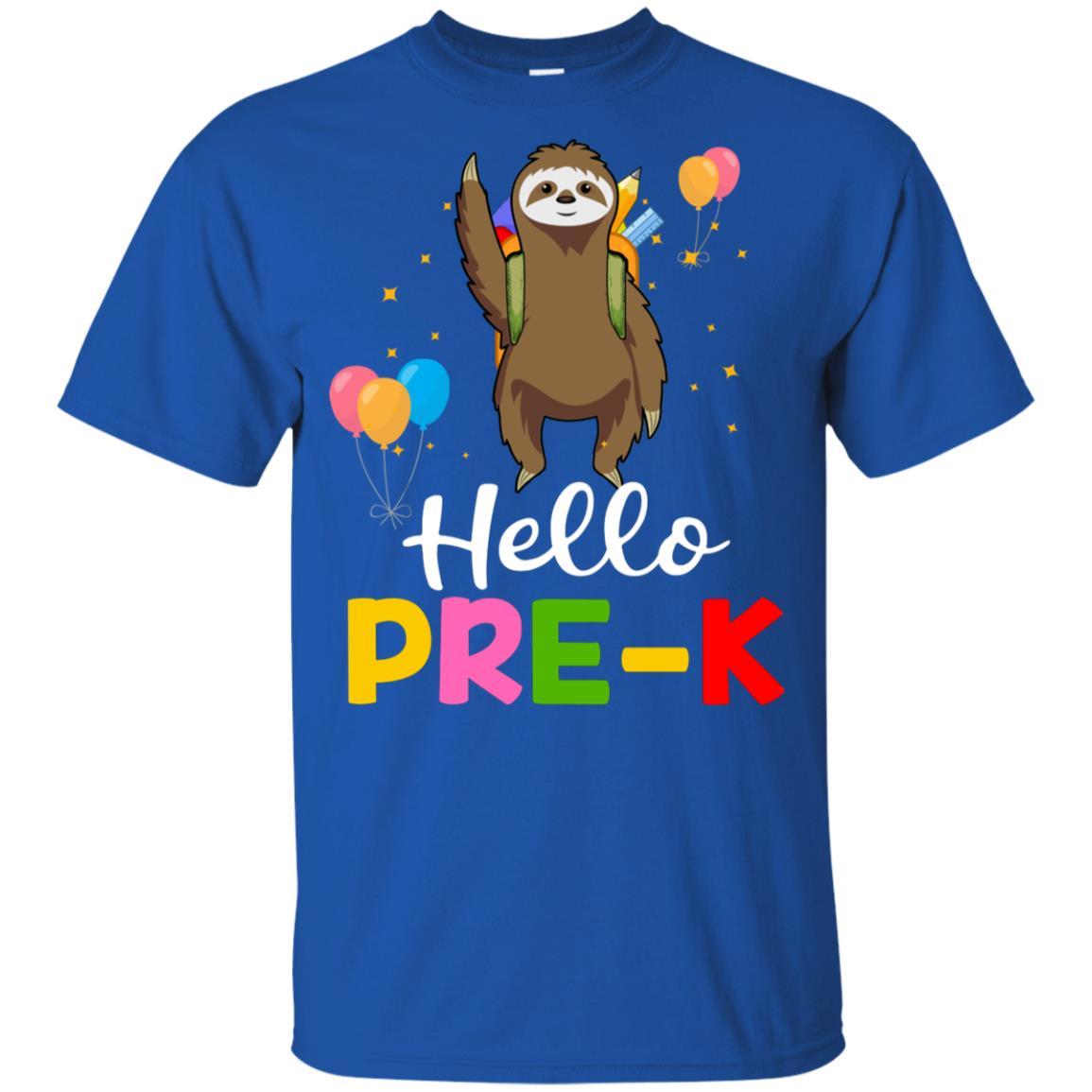 Funny Hello Pre-K Gift Back To School Sloth Gift Youth-Youth Shirt-Youth T-Shirt-Royal