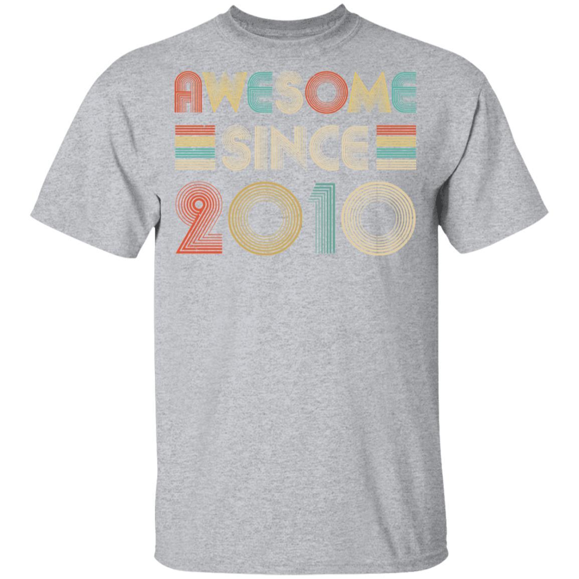 Awesome Since 2010 11th Birthday Gifts Youth-Youth Shirt-Youth T-Shirt-Sport Grey