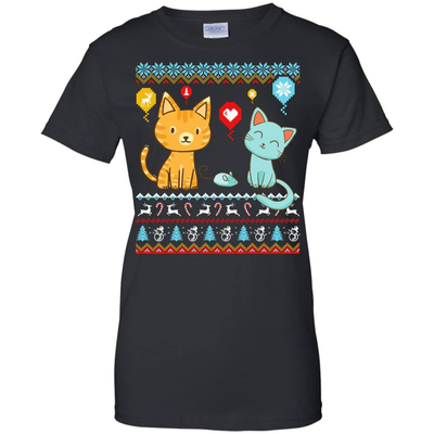 Halo Halo Christmas Cat Lover-T-Shirt & Hoodie-Women's T-Shirt-Black
