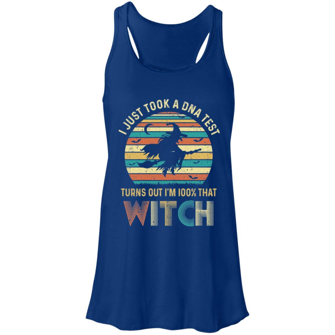 I Just Took A DNA Test Turns Out I'm 100% That Witch-T-Shirt & Tank Top-Women's Flowy Racerback Tank-True Royal