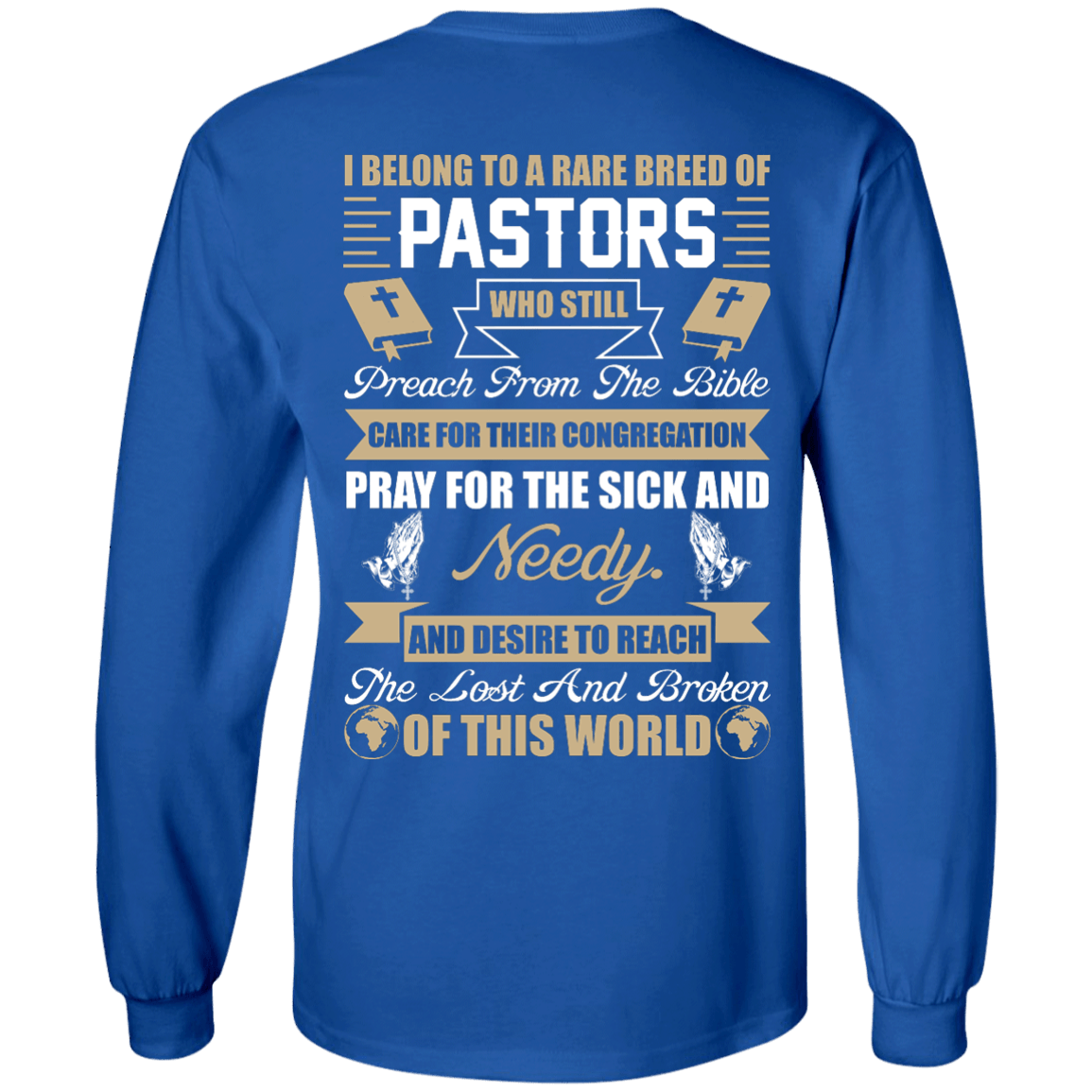 I Belong To A Rare Breed Of Pastors-T-Shirt & Hoodie-Long Sleeve T-Shirt-Royal