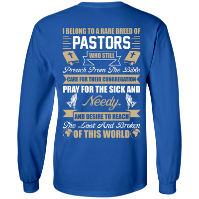 I Belong To A Rare Breed Of Pastors-T-Shirt & Hoodie-Long Sleeve T-Shirt-Royal