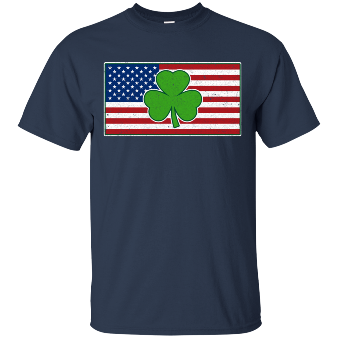 Shamrock Ireland USA Irish American Flag Gift-T-Shirt & Hoodie-Classic T-Shirt-Navy