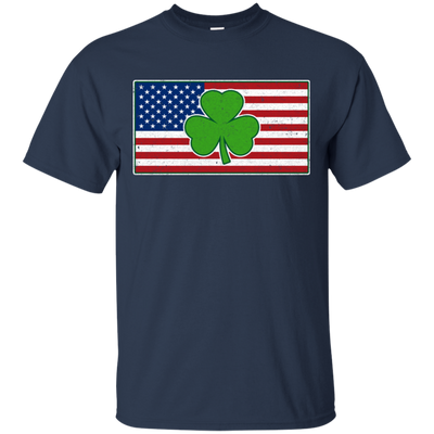 Shamrock Ireland USA Irish American Flag Gift-T-Shirt & Hoodie-Classic T-Shirt-Navy