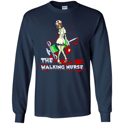 The Walking Nurse-T-Shirt & Hoodie-Long Sleeve T-Shirt-Navy