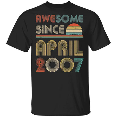 Awesome Since April 2007 Vintage 14th Birthday Gifts-T-Shirt & Hoodie-Classic T-Shirt-Black