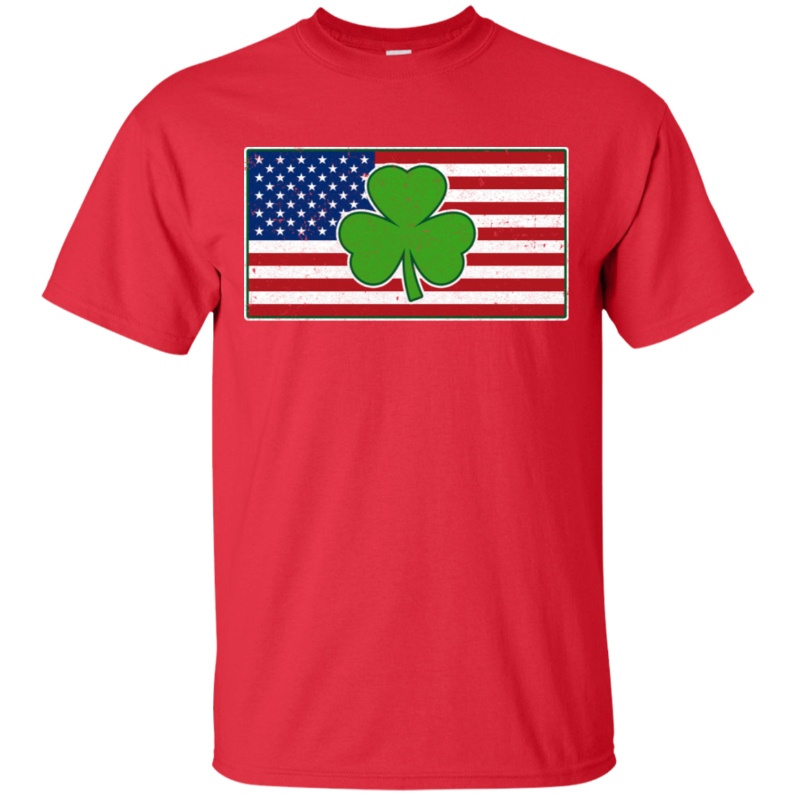 Shamrock Ireland USA Irish American Flag Gift-T-Shirt & Hoodie-Classic T-Shirt-Red