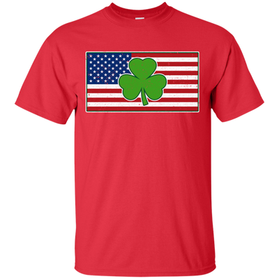 Shamrock Ireland USA Irish American Flag Gift-T-Shirt & Hoodie-Classic T-Shirt-Red