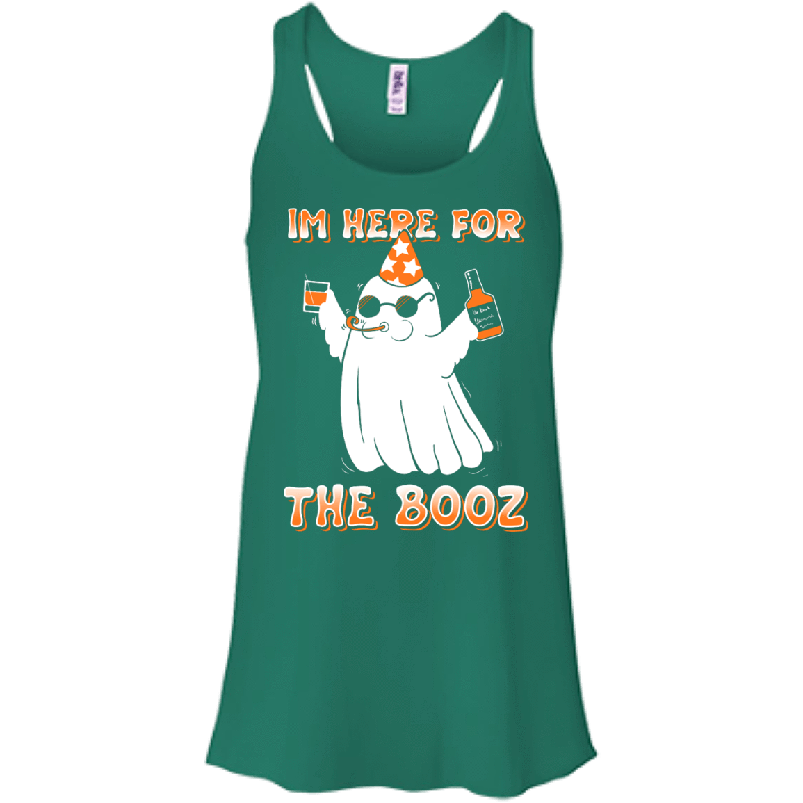 I'm Here For The Booz Halloween-T-Shirt & Hoodie-Women's Flowy Racerback Tank-Kelly