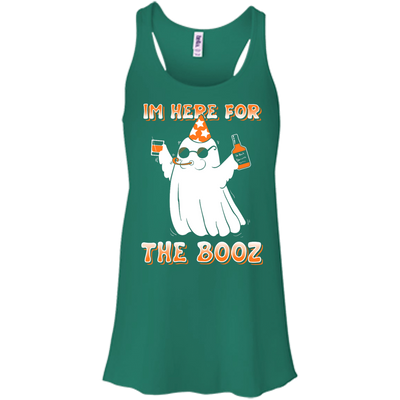 I'm Here For The Booz Halloween-T-Shirt & Hoodie-Women's Flowy Racerback Tank-Kelly