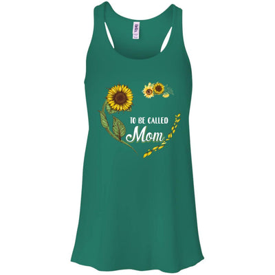 Blessed To Be Called Mom Sunflower Mothers Day Gift-T-Shirt & Tank Top-Women's Flowy Racerback Tank-Kelly Green