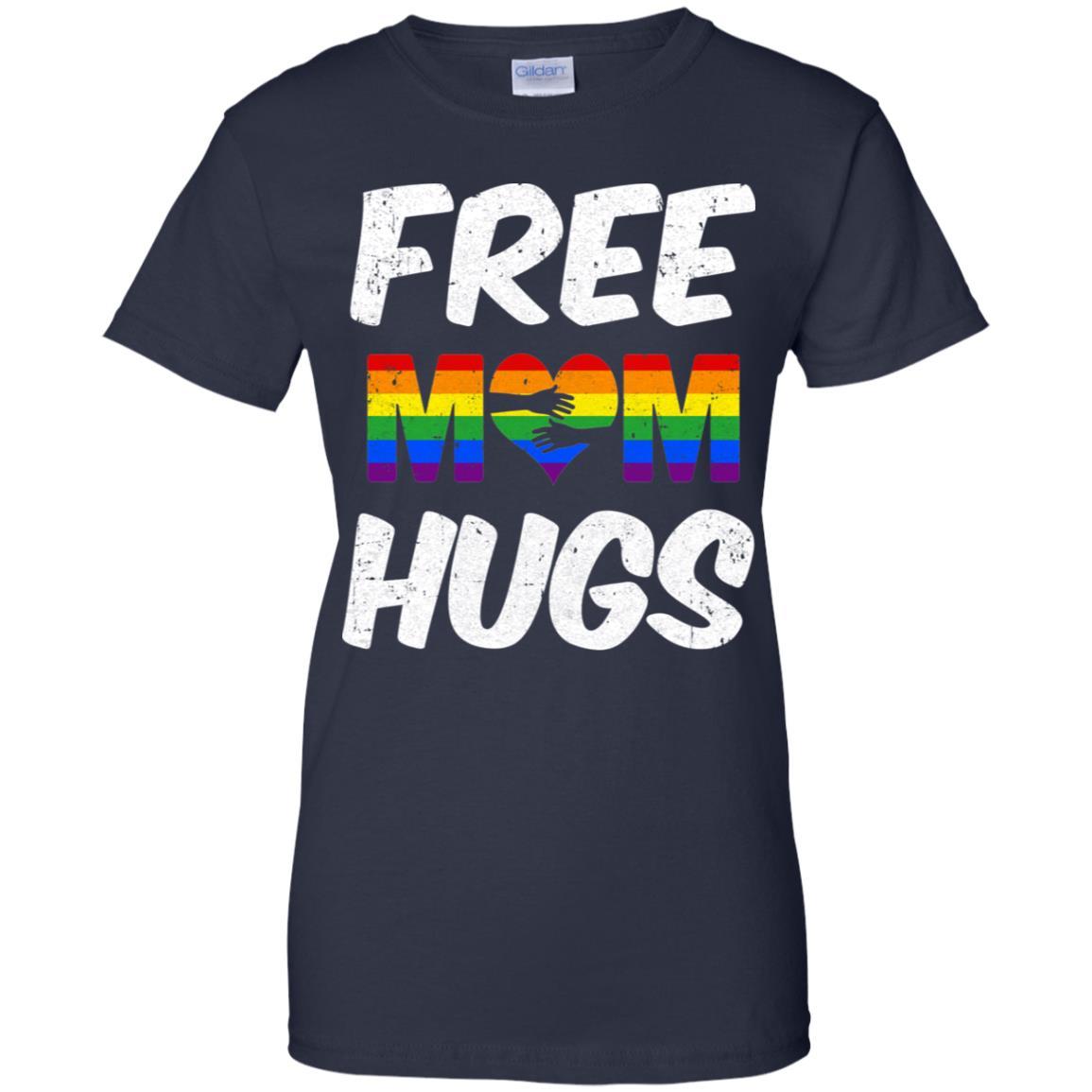 LGBT Pride Month Free Mom Hugs-T-Shirt & Hoodie-Women's T-Shirt-Navy