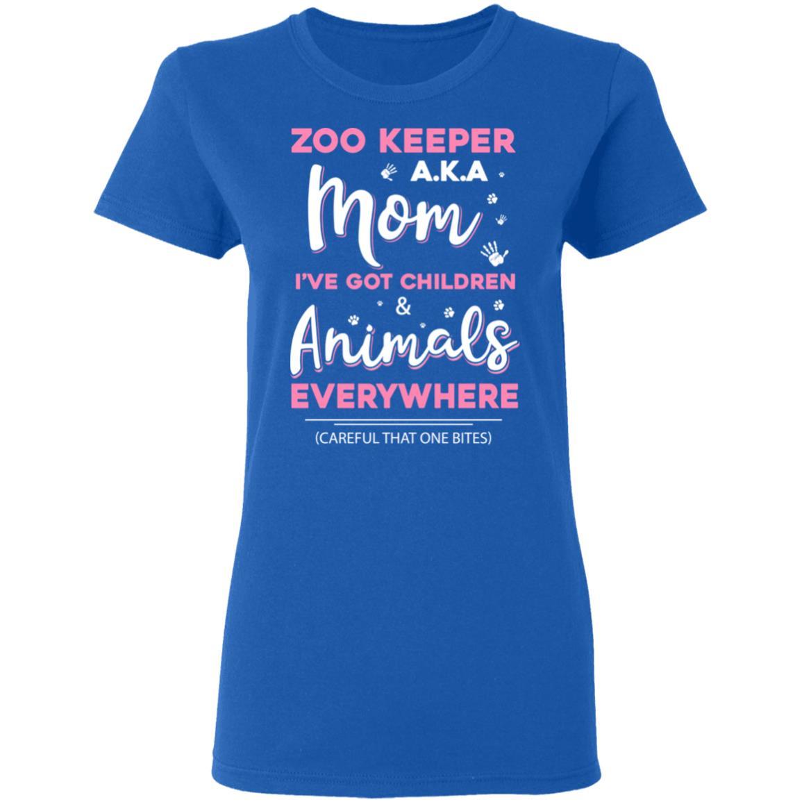 Zoo Keeper Aka Mom I've Got Children and Animals Everywhere-T-Shirt & Hoodie-Women's T-Shirt-Royal