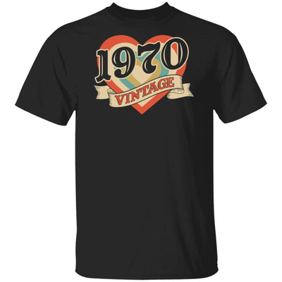 51th Birthday Gifts Classic Retro Heart Vintage 1970-T-Shirt & Tank Top-Classic T-Shirt-Black