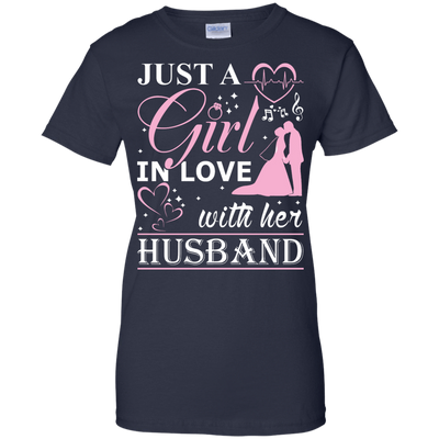 Just A Girl In Love With Her Husband-T-Shirt & Hoodie-Women's T-Shirt-Navy