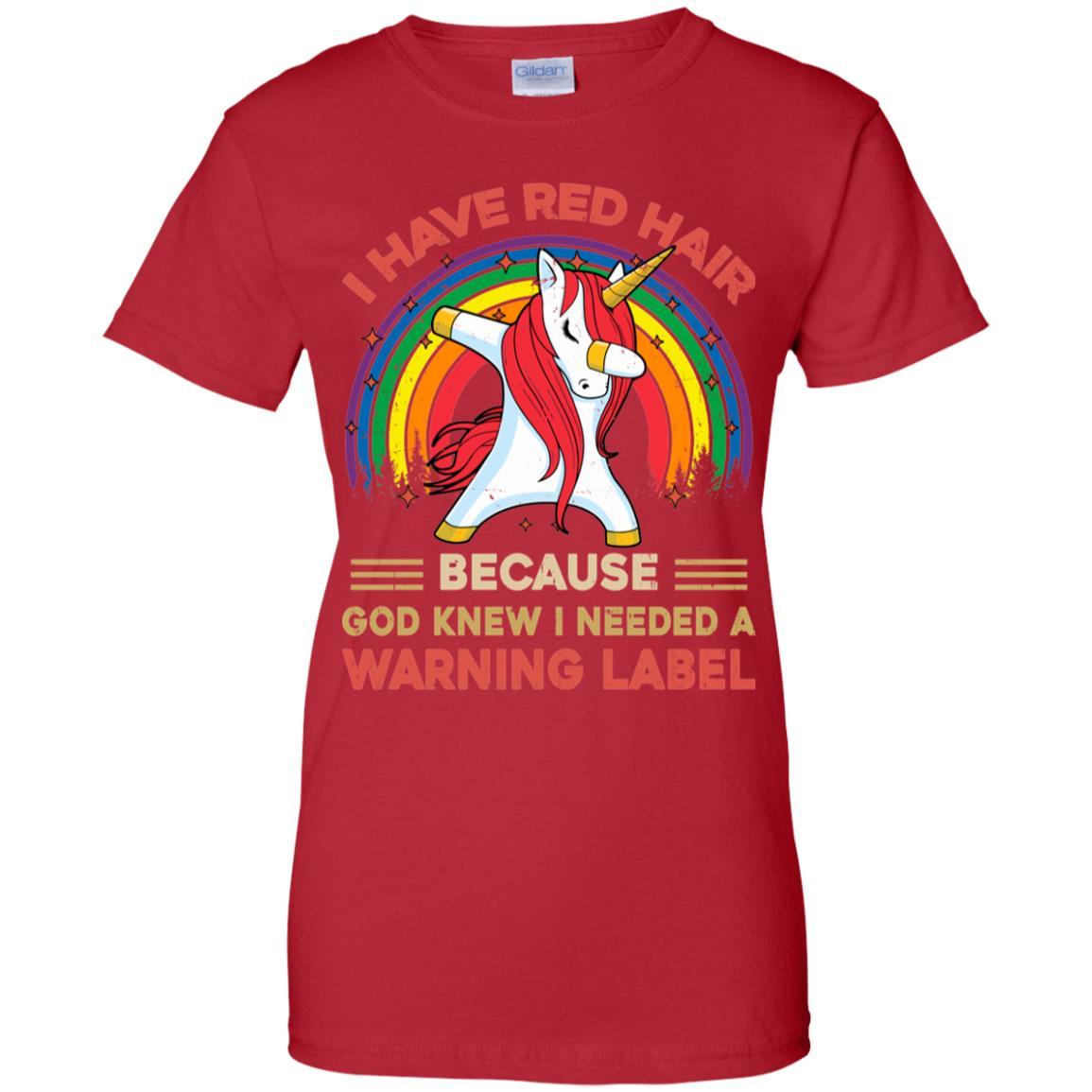 I Have Red Hair Because God Knew Funny Unicorn Redhead-T-Shirt & Tank Top-Women's T-Shirt-Red