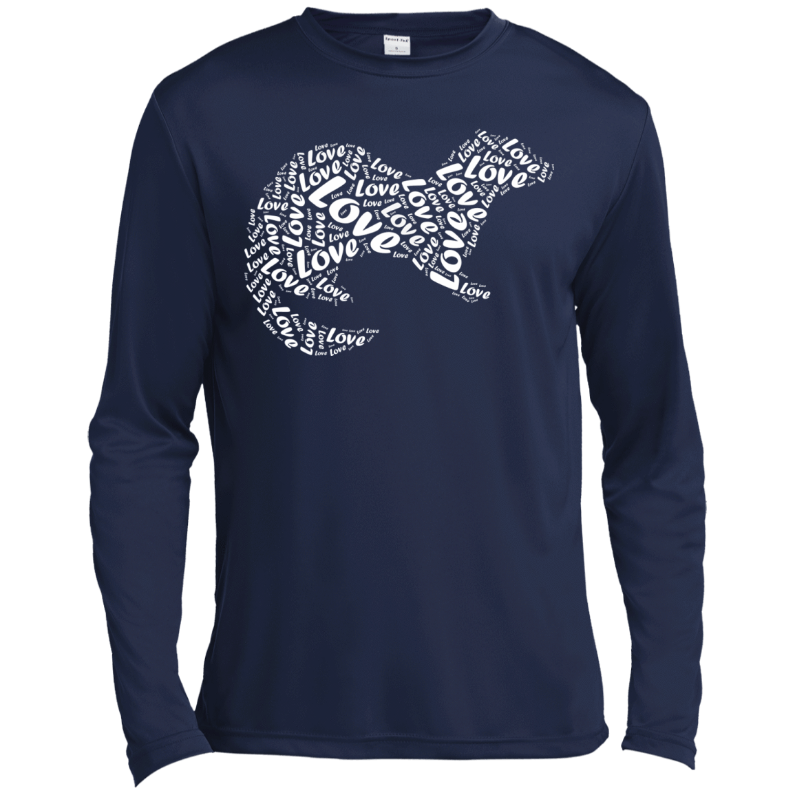 I Love Ferret-T-Shirt & Hoodie-Long Sleeve T-Shirt-Navy