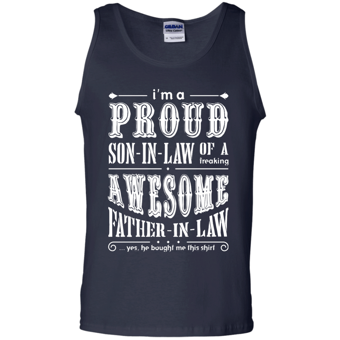 I'm A Proud Son In Law Of A Freaking Awesome Father In Law-T-Shirt & Hoodie-Unisex Tank-Navy