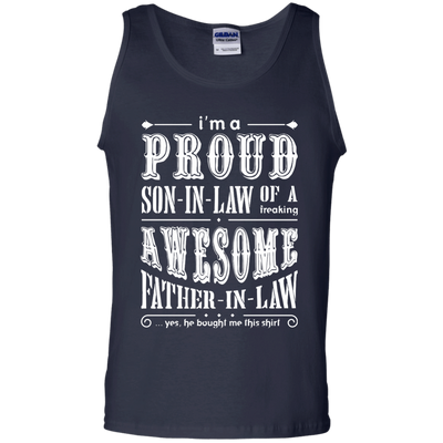 I'm A Proud Son In Law Of A Freaking Awesome Father In Law-T-Shirt & Hoodie-Unisex Tank-Navy