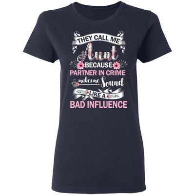They Call Me Aunt Because Partner In Crime-T-Shirt & Tank Top-Women's T-Shirt-Navy