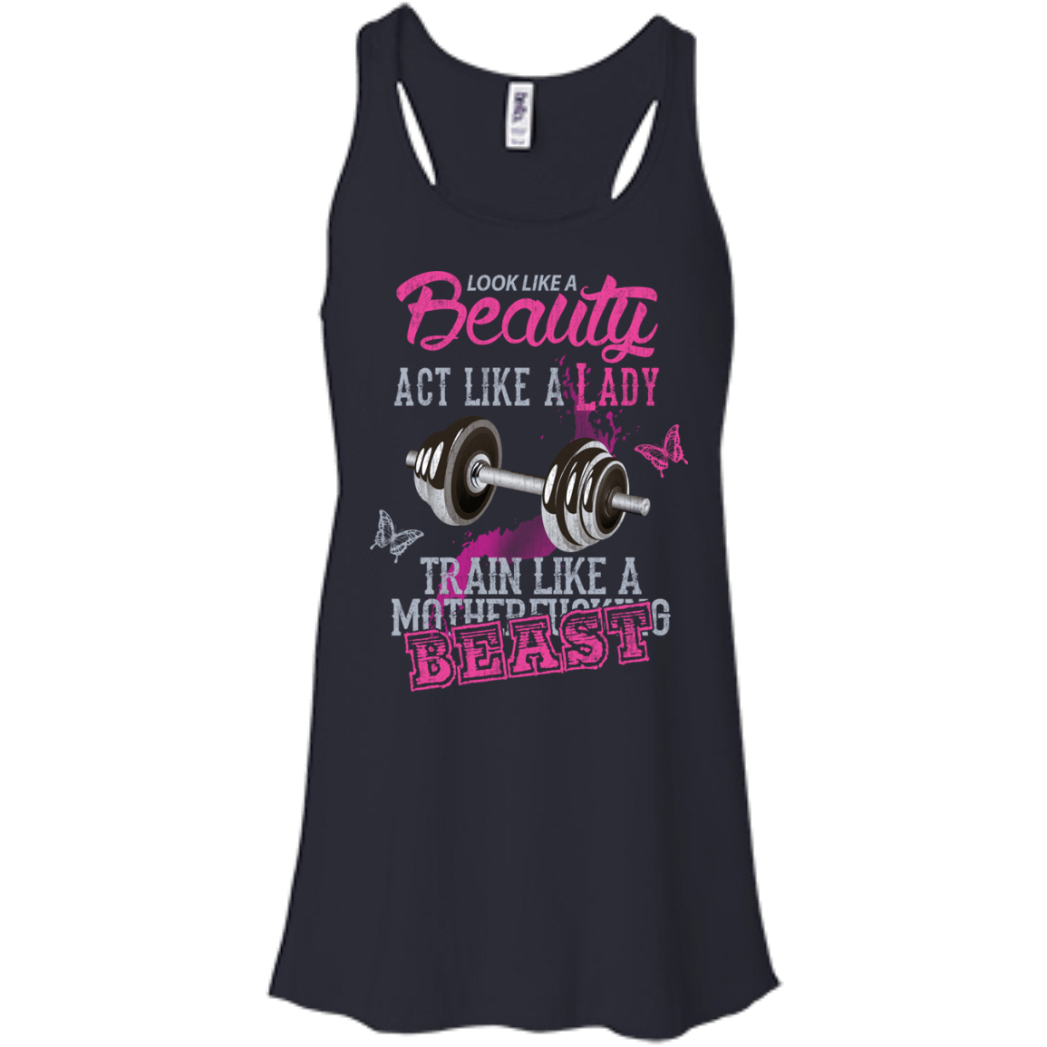 Look like a beautiful act like a lady-T-Shirt & Hoodie-Women's Flowy Racerback Tank-Midnight