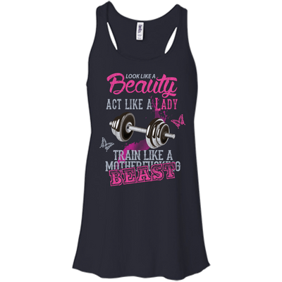 Look like a beautiful act like a lady-T-Shirt & Hoodie-Women's Flowy Racerback Tank-Midnight