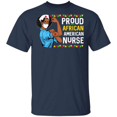 Proud African American Nurse Nursing Black Women Gifts-T-Shirt & Hoodie-Classic T-Shirt-Navy