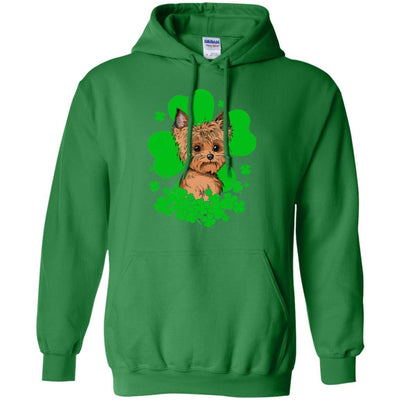 Yorkie St. Patrick's Day Clovers-T-Shirt & Hoodie-Pullover Hoodie-Irish Green