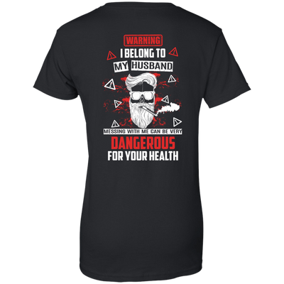 Warning I Belong To My Husband T Shirt-T-Shirt & Hoodie-Women's T-Shirt-Black