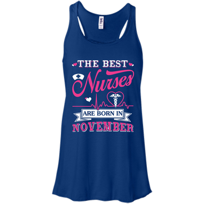 The Best Nurses Are Born In November-T-Shirt & Hoodie-Women's Flowy Racerback Tank-True Royal
